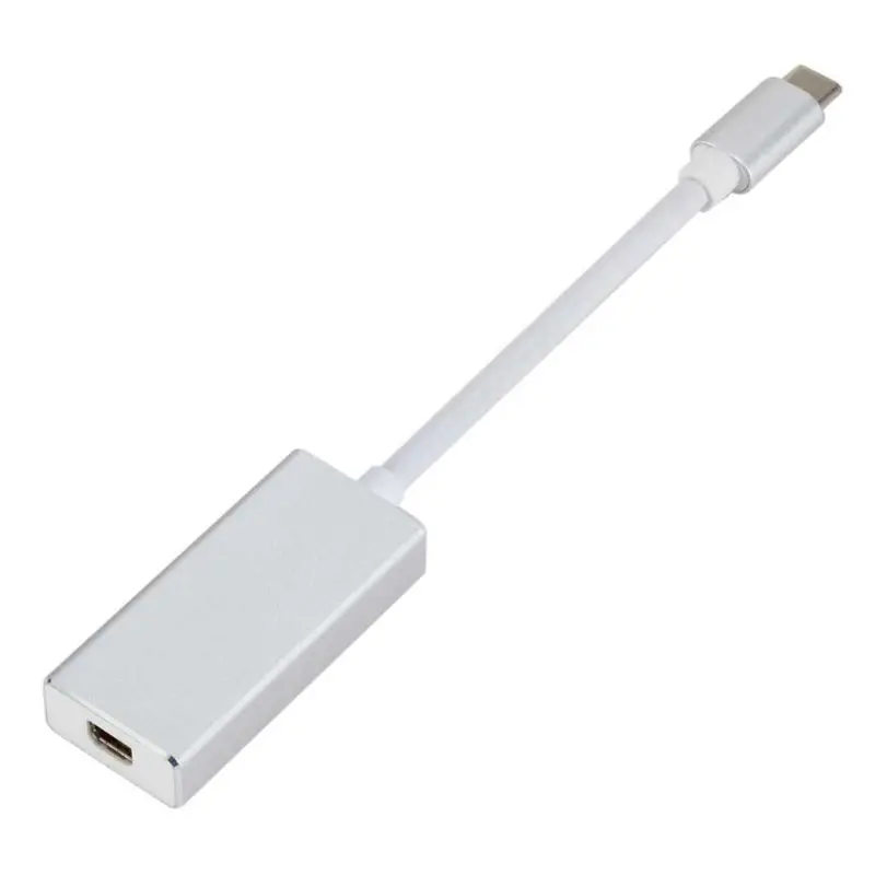 Тип C к Мини адаптер портов дисплея USB C к Мини DP кабель USB 3,1 USB C к Мини дисплейный Порт Thunderbolt 3 тип-c к Мини DP - Цвет: SILVER