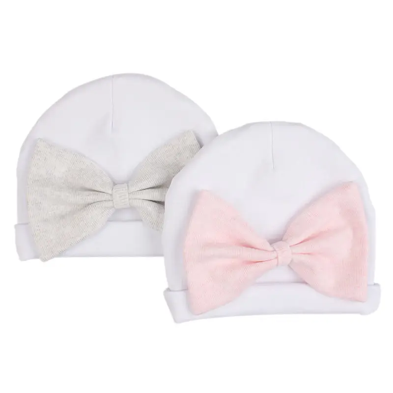 White Baby Beanie Hat Big Bowknot Newborn Boys Girls Hospital Cap High Quality Pure Cotton Soft Comfortable Infant Skull Hat Cap 2019 New (13)