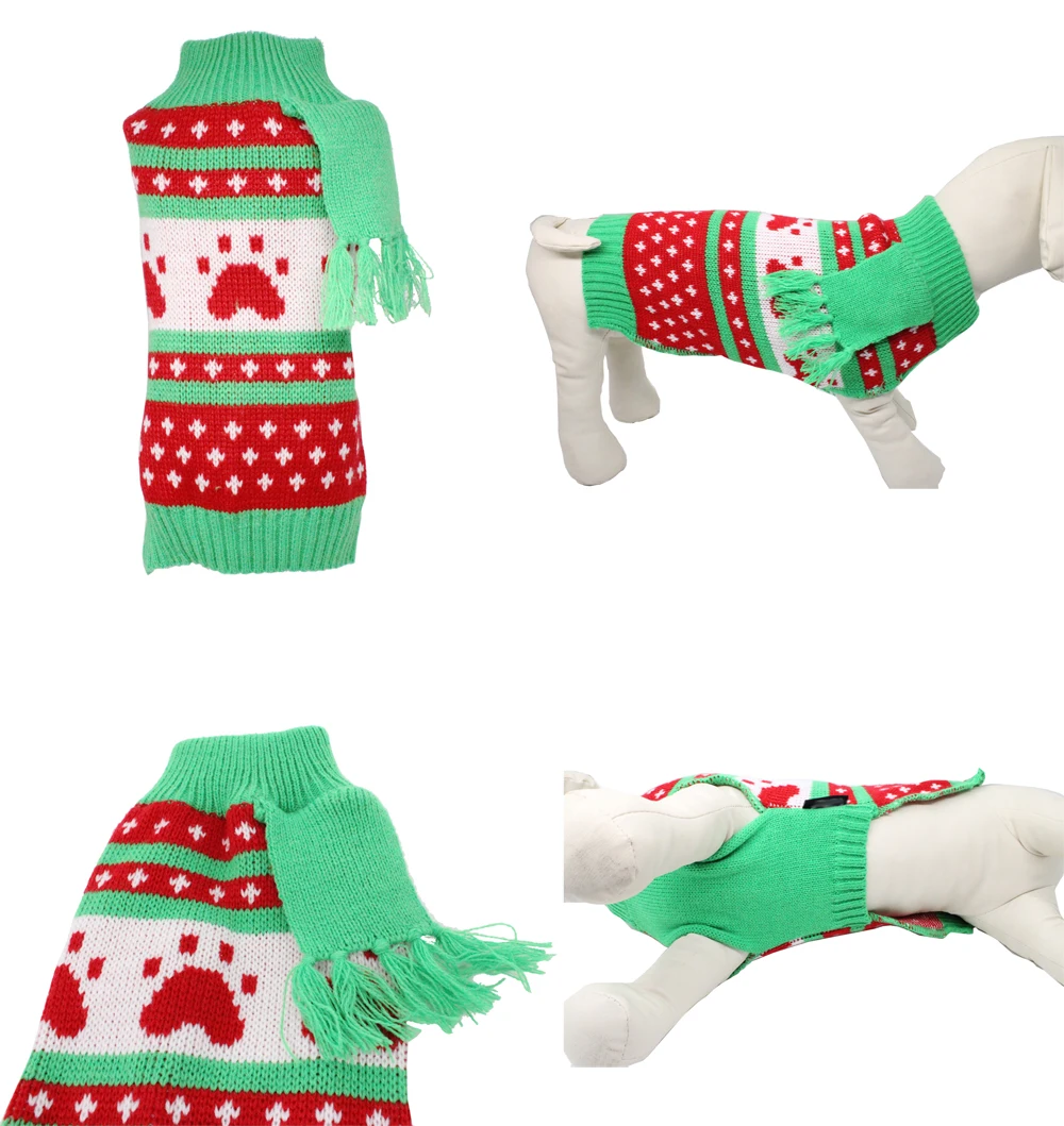Pawfect Рождественский свитер для собак на зиму и осень, одежда для домашних животных для маленьких и средних собак, кошек, 7 видов стилей, вязаное пальто для маленькой собаки, одежда