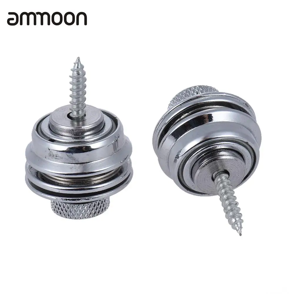 

2pcs Guitar Strap Lock Straplock Button Flat Head Safety Chrome Plated for Guitar Bass Golden