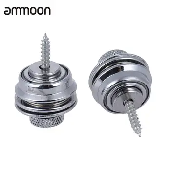 

2pcs Guitar Strap Lock Straplock Button Flat Head Safety Chrome Plated for Guitar Bass Golden