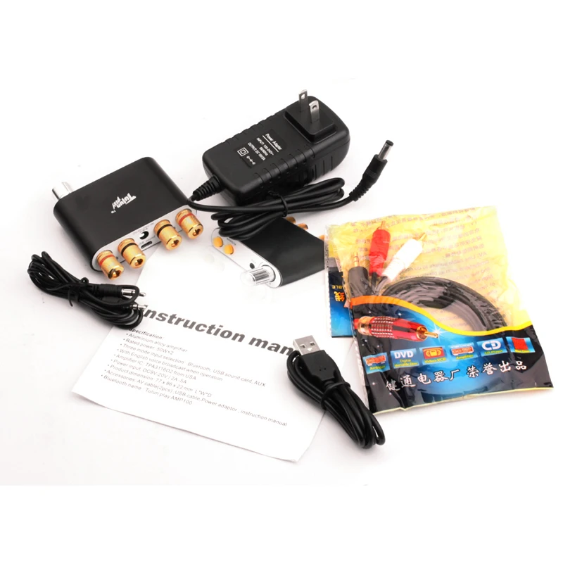 2 канальный Bluetooth усилитель AMP100 100 Вт|hifi stereo|digital amplifier audiobluetooth |