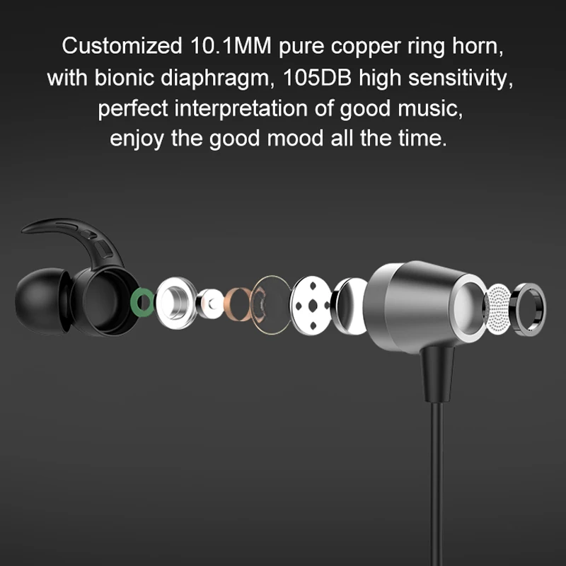 Профессиональный в ухо спортивные наушники Высокое качество Металл HiFi Running Шум Отмена наушники с микрофоном для Xiaomi iPhone huawei