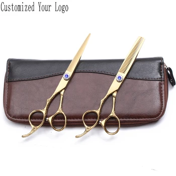 

Left-Hand 5.5" 6" 440C Customized Brand Animal Scissors Grooming Scissors Cutting Scissors Thinning Shears Pets Shears Set C8002