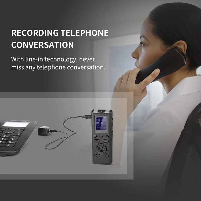 Professional Digital Voice Recorder Smart Sound Control Noise Reduction HD HIFI Loseless Music MP3 Player TF Card 64G Extend