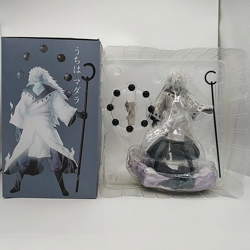 

28cm Naruto GK Uchiha Madara Rikudousennin Modo Version Uchiha Obito PVC Action Figure Model Toy Doll Gift