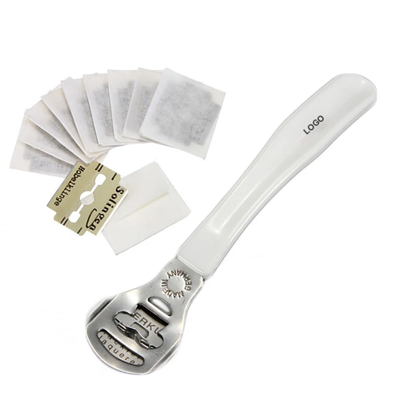 

New Dry Hard Skin Remover Foot Callus Shaver Corn Cutter Tool Pedicure+10 Blades Set
