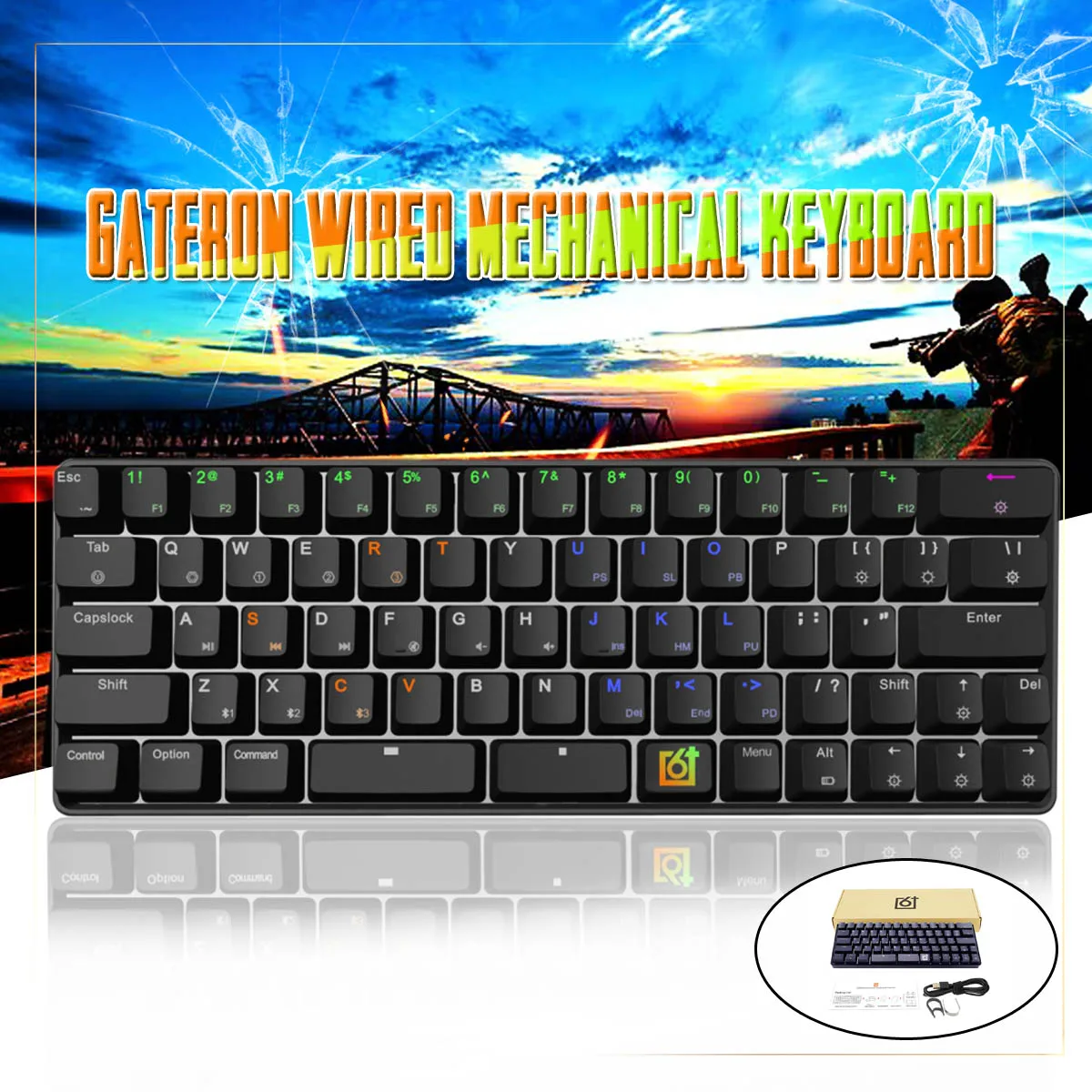 

LEORY Gateron Optical Switch GK66 USB-C Wired Split-Spacebar Hot-swappable RGB Mechanical Gaming Keyboard