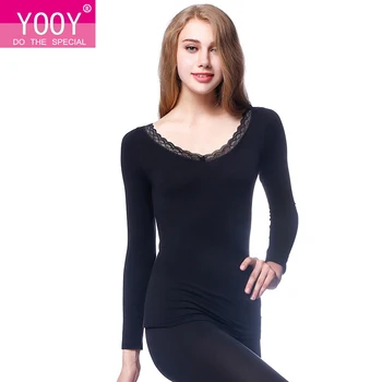 

18 YOOY Warm Underwear Ladies Thin Section Suit Bottoming Shirt Tight Body Underwear Autumn Clothing For Female Of Long Johns