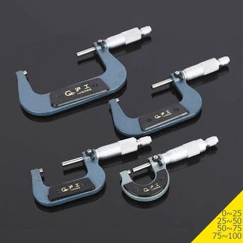 

Outside Spiral Micrometer 0-25mm/ 25-50mm/ 50-75mm/ 75-100mm Accuracy 0.01mm Gauge Vernier Caliper Measuring Tools