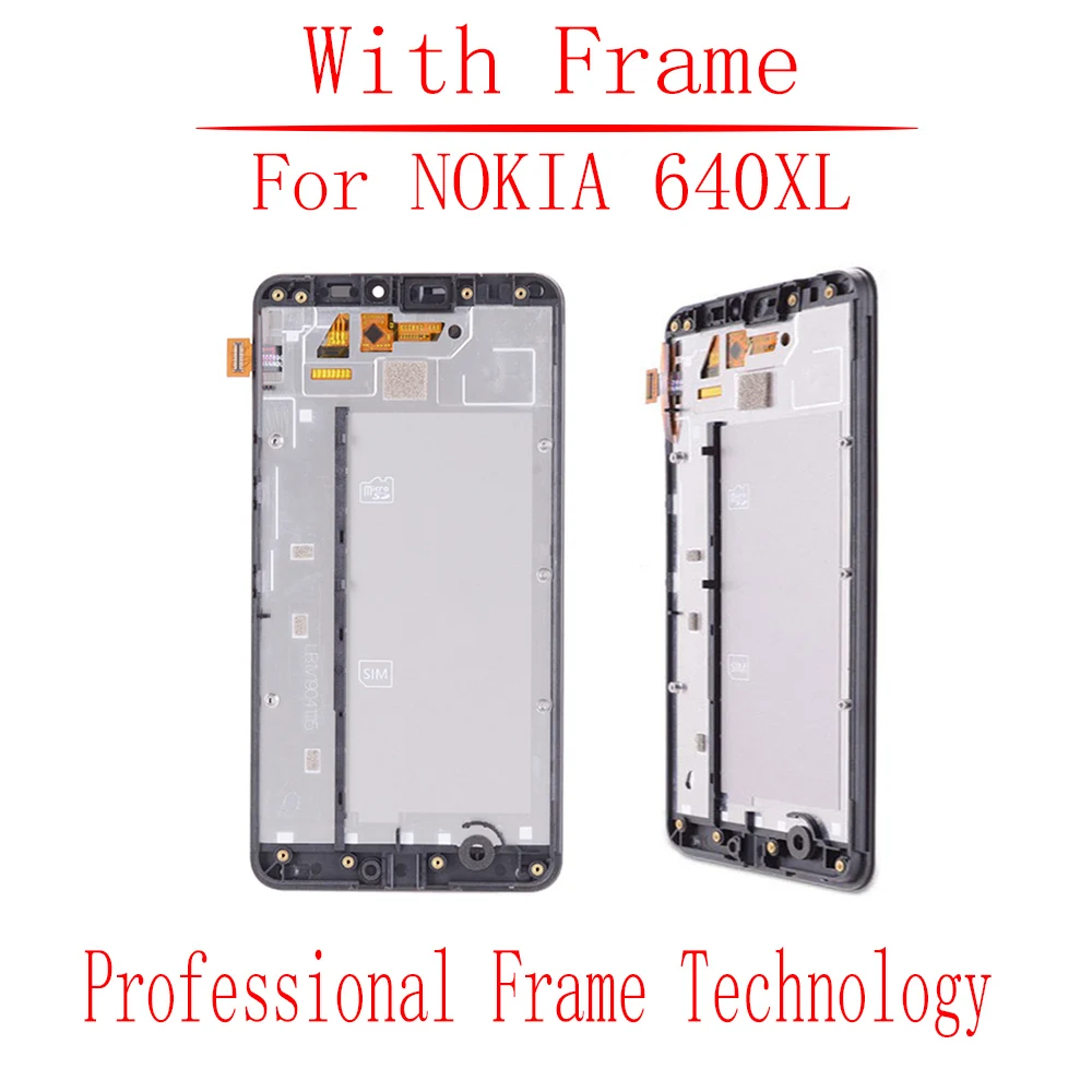 5 7 &quotоригинальный для NOKIA Lumia 640XL ЖК дисплей сенсорный экран с рамкой дигитайзер