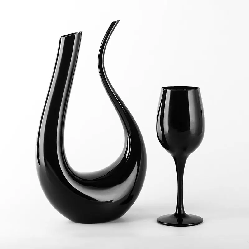 Черный U затененный винный графин без свинца стеклянная чашка большой винный бокал творческий винный шкаф украшение