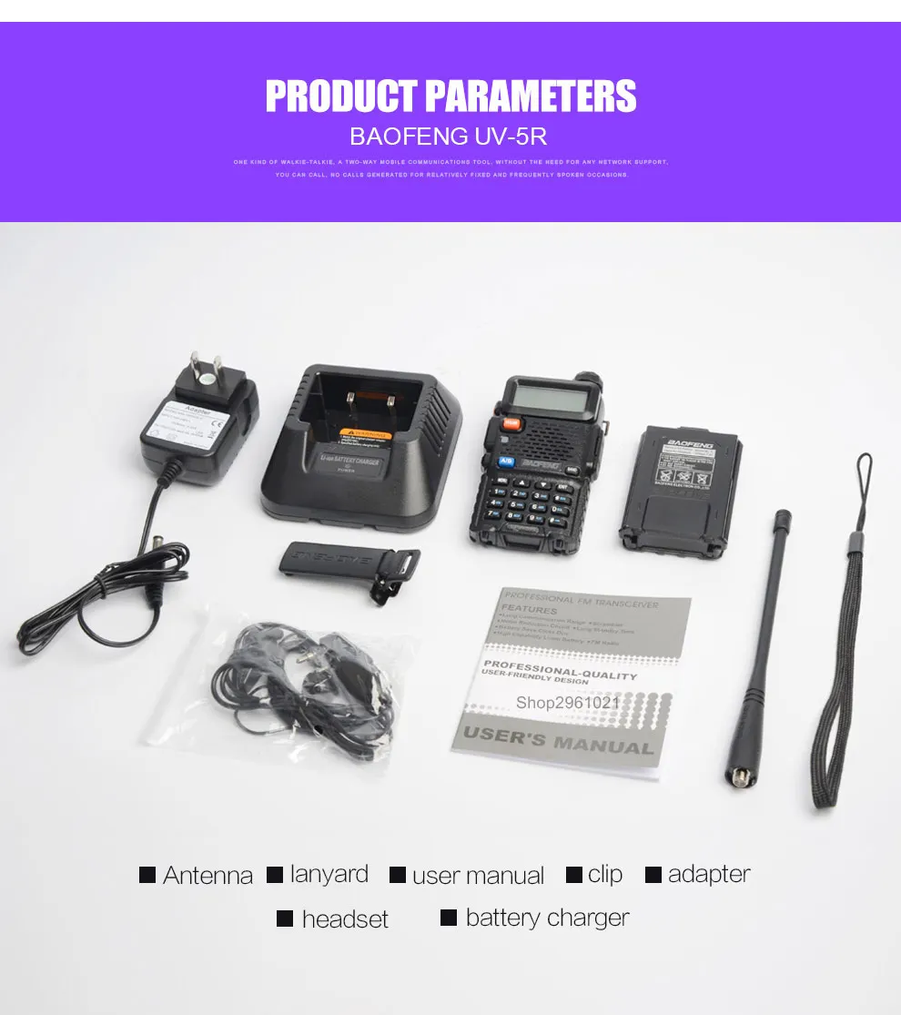 20 шт. Baofeng UV-5R VHF UHF портативная рация 5r двухстороннее Радиочастотное радио UV5R портативная рация радиоприемник