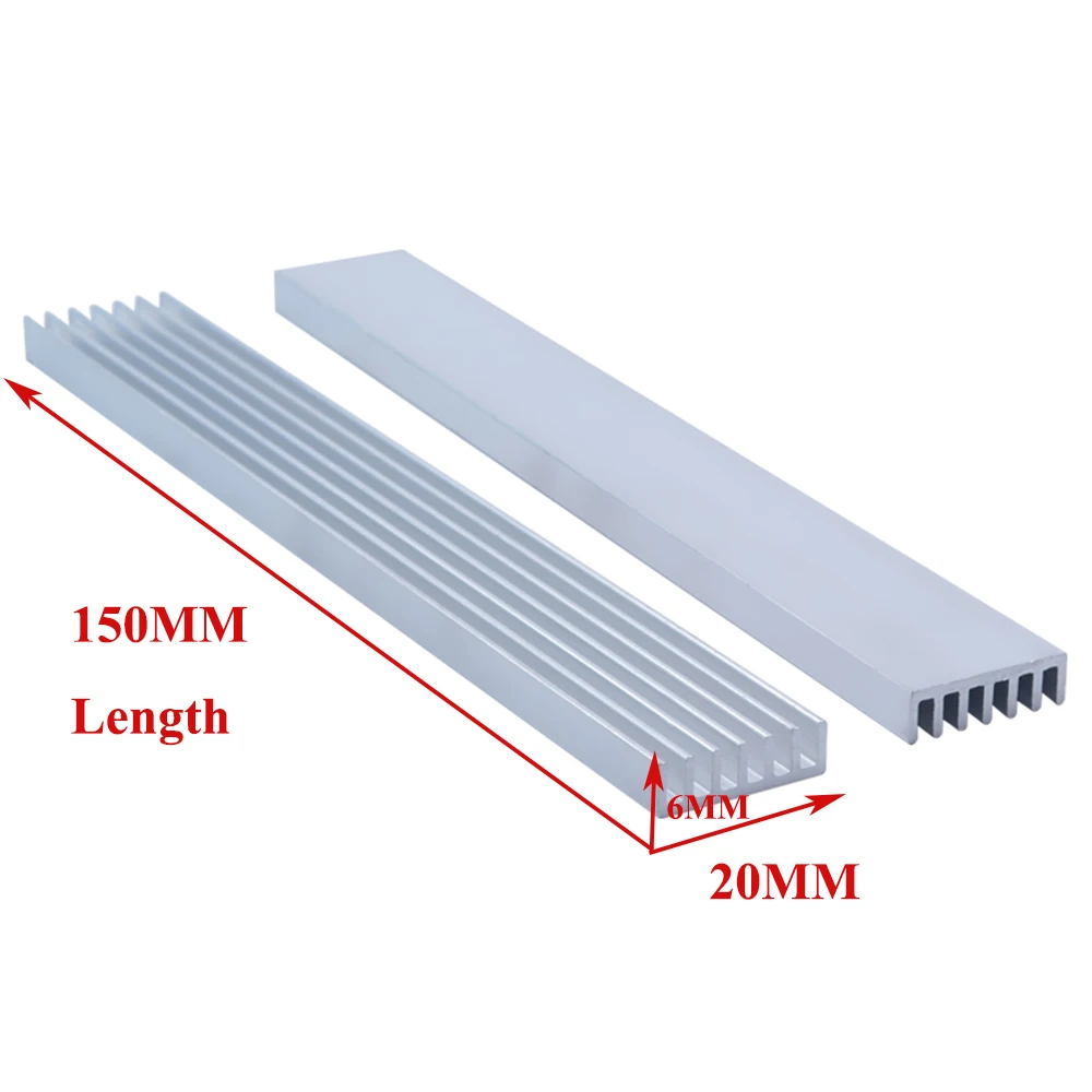 1 шт. высокомощный алюминиевый радиатор плотный зубчатый радиатор 150x20x6 мм электронная охлаждающая пластина Алюминиевый Бар