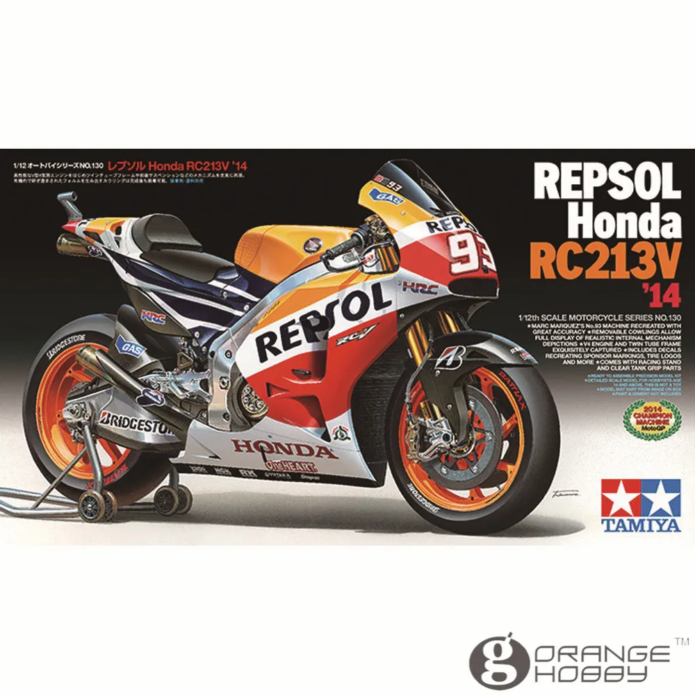 

OHS Tamiya 14130 1/12 Repsol RC213V'14 Scale Assembly Motorcycle Model Building Kits