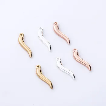 

20mm Rose Gold Silver 3D Stainless Steel Hot Pepper Pendant Chili Capsicum Charms Jewelry Making Accessories 50PCS