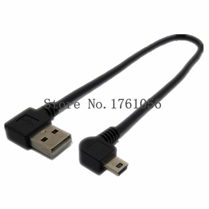 Мини-usb мужской 90 градусов левый угловой к usb Мужской Leftt Угловой кабель для синхронизации данных и зарядки 0,2 м