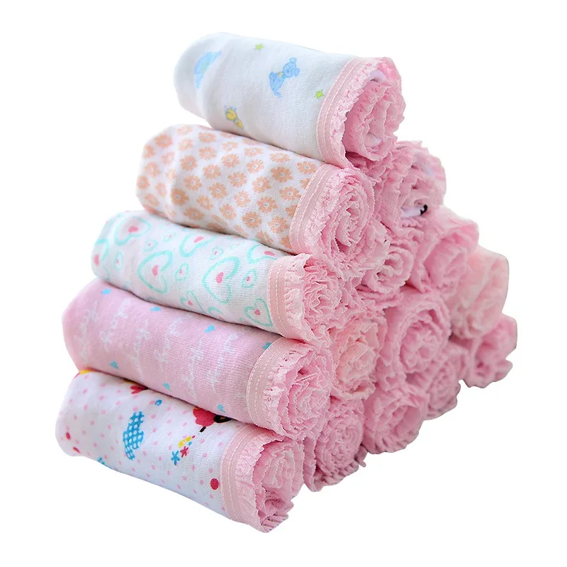 

1-12T Baby Girl Lace Panty Cotton Children Girls Underwear Kids Cute Cartoon Comfortable Panties Baby Clothing 12Pcs Wholesale