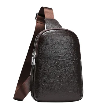 

2020 Man Travel Chest BagExtra Large Size Fashion Genuine Leather Mens Shoulder Bag Soft Leather Black Mens Shoulder Bag