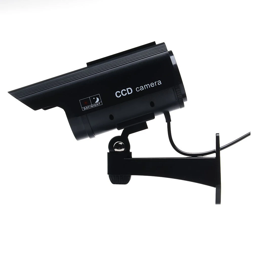 

2 Packs Fake Security Camera - Heavy Duty - Night Vision Look - Solar Power (Black)