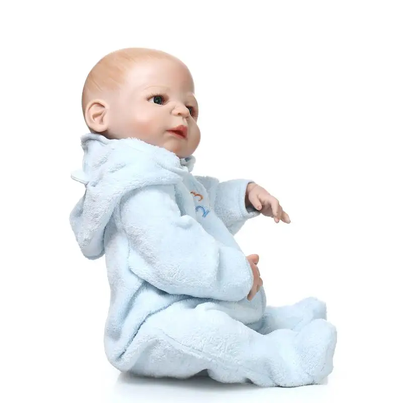 

57cm Full body silicone reborn babies boy dolls Bareheaded magnetic mouth soft touch kids child bath toy gift girls boneca