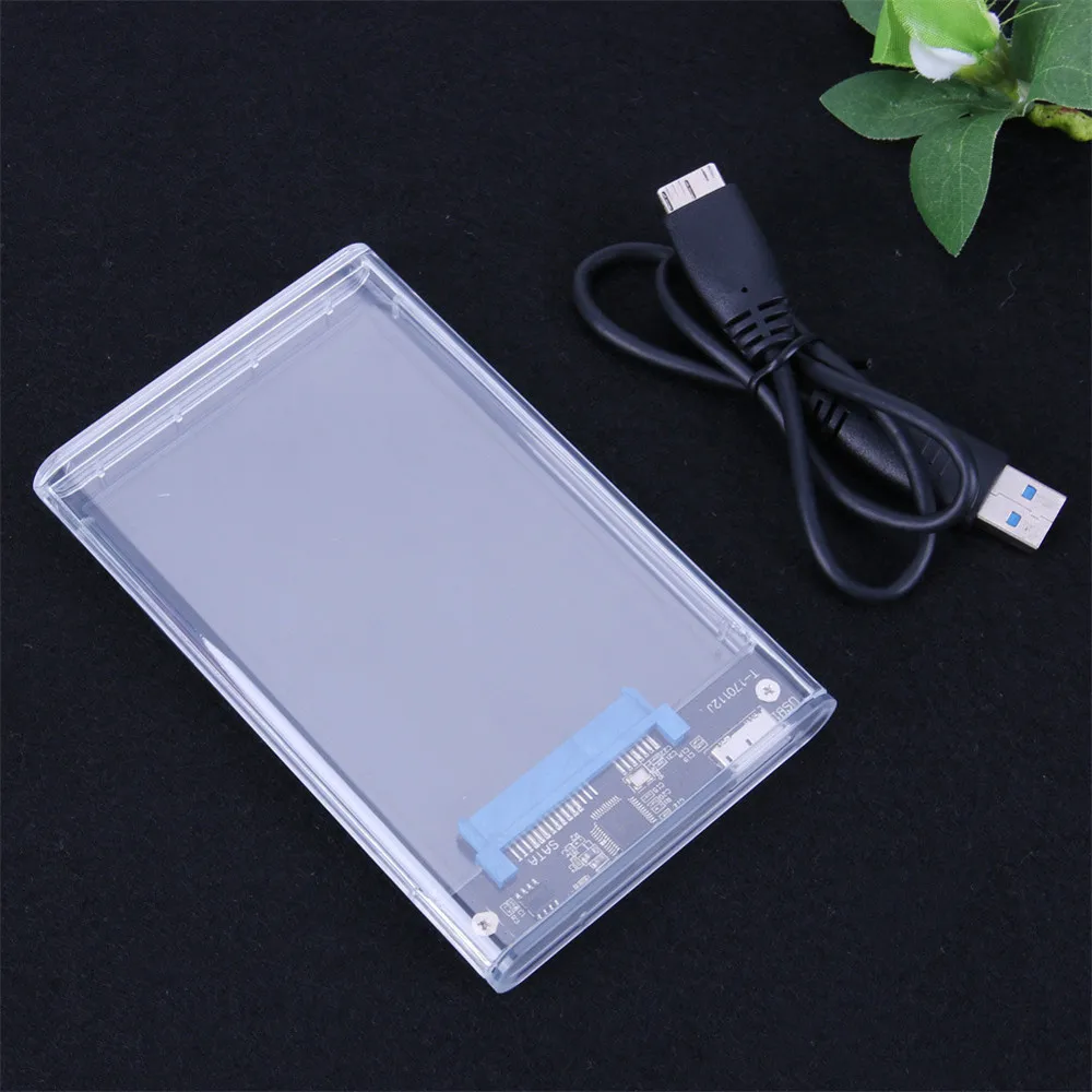 Прозрачный 2,5 дюймов SATA Интерфейс корпус Тетрадь SSD Внешний корпус с высоким Скорость Кабель USB 3,0