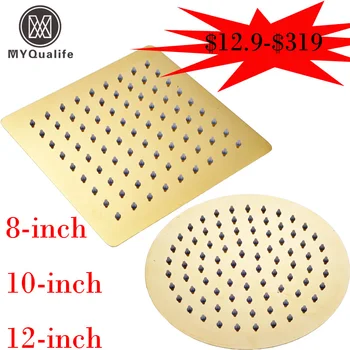 

Free Shipping Bathroom Ultrathin 8/10/12 inch Rain Shower Head Square & Round Rainfall Showerhead