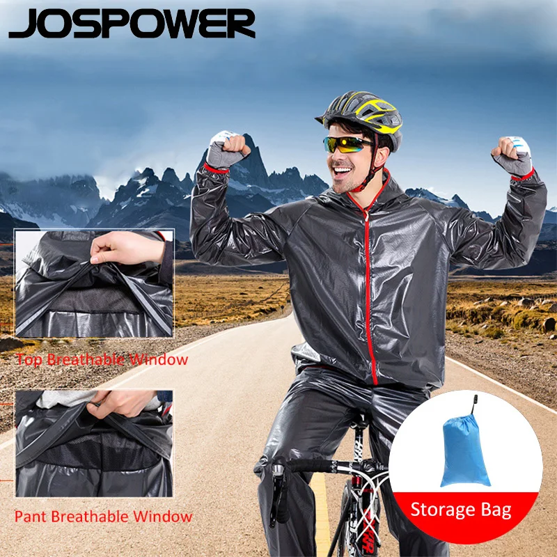 JOSPOWER New Rainproof Cycling Rain Coat Windproof Riding Bike Raincoat
