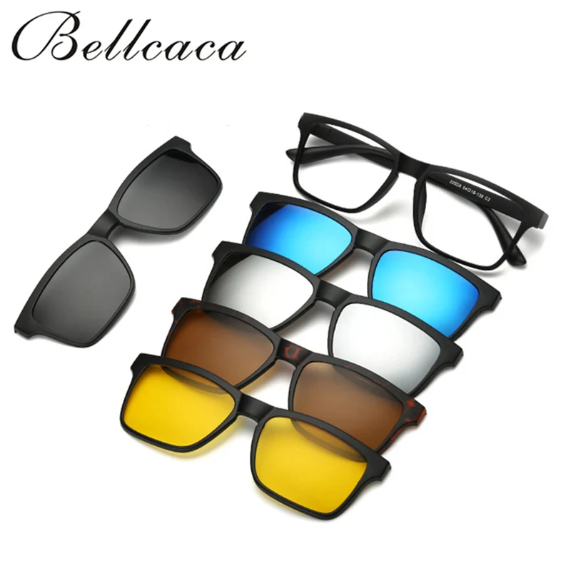 Bellcaca Spectacle Frame Brýle Muži Ženy S 5 klipem na Polarizované Sluneční Brýle Magnetické Adsorbent Pro Mužské Oku Brýle BC124