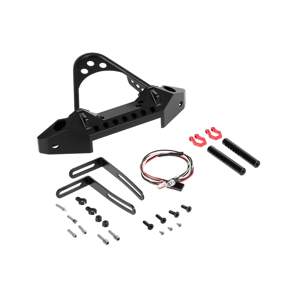 

1:10 SCX10 90046 Metal Front Bumper with Lights for 1/10 RC Crawler Car Traxxas TRX-4 Axial SCX10 SCX10 II