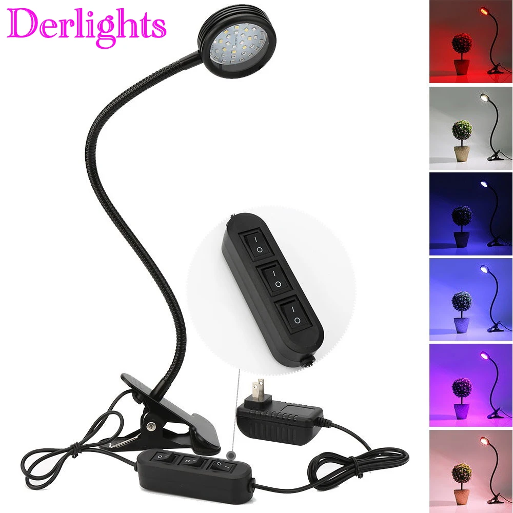 Switch dimmable LED Grow Light With Desk Holder Clip Growing Lamp For