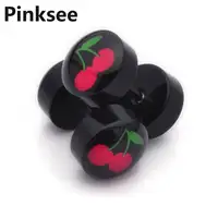 Шикарные 2 шт череп крест лист штанга поддельные серьги-гвоздики с штанкой Расширители Пирсинг унисекс вилка украшения для пирсинга уха Прямая поставка - изображение