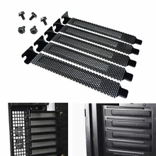 

5Pcs PC Computer PCI Slot Cover Dust Filter Blanking Plate Hard Steel Black w/ screws For Chassis expansion slot