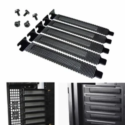 Couvercle de fente PCI, plaque de couverture de filtre anti poussière en acier dur avec vis, boîtier de bureau PC, embout d'extension de lunette enfichable 5 pièces 
