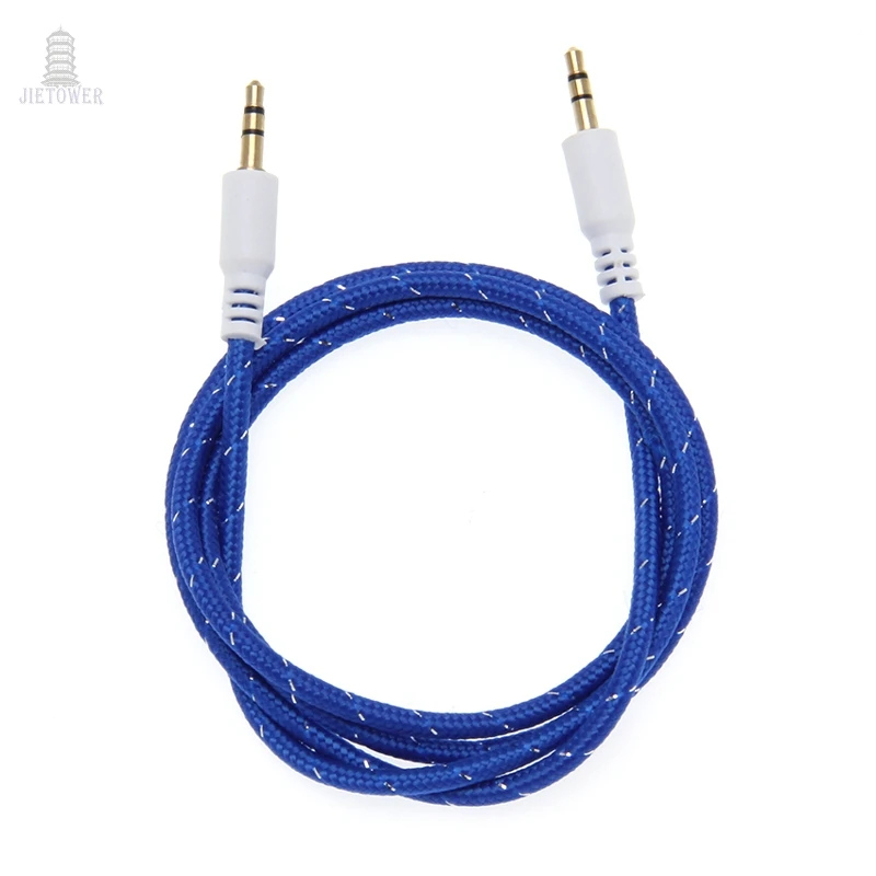 300pcs 3 5mm Jack Audio Cable Male to Male Cloth Weave braid Audio Aux Cable For iPhone Car Headphone for Beat Speaker cheapest