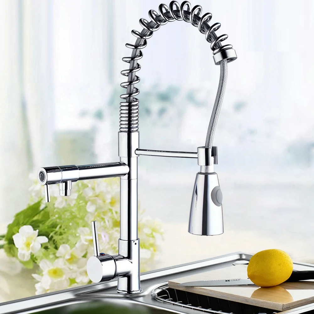 

Pull Out & Down Swivel Kitchen Faucet Rotated Basin Sink Faucet Mixer Tap Two Functions Kitchen Torneira