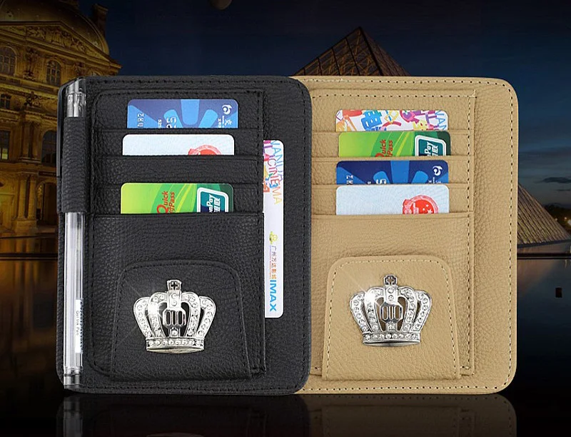 Fashion-Crown-Leather-Car-Sun-Visor-Glasses-Sunglasses-Card-Ticket-Clip-Multiuse-Suit-For-Car-Roof-2