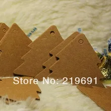 500 шт/партия крафт-елочная игрушка в виде елочки бирка Подарочная бирка для рождественского подарка собачий жетон