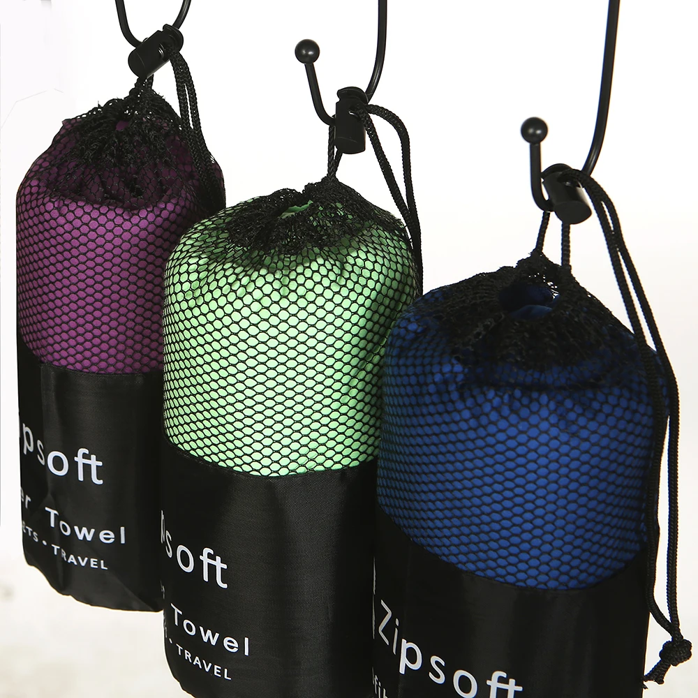 Sports Towel With Bag2PCS/set 75x135cm&35x75cm Size Microfiber towel Gym Beach Quick dry Travel Solid Outdoor Yoga Swimming bath