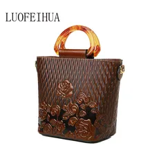 Женские сумки из натуральной кожи, новая роскошная сумка в стиле ретро с тиснением, Брендовая женская сумка, женская дизайнерская сумка