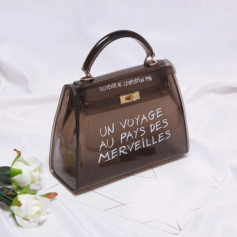 

Litthing New Candy Color Transparent Women Shoulder Bag PVC Bolsa Letter Messenger Crossbody Bag Female Large Capacity Handbags