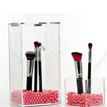 

Acrylic Beauty Brush Storage Cover Transparent Cosmetic Storage Box Cosmetic Brush Bucket Brush Bucket Makeup Organizer