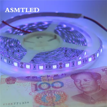 

UV Led Strip light 5050 SMD 60leds/m 395-405nm Ultraviolet Ray LED Diode Ribbon Purple Flexible Tape lamp for DJ Fluorescence