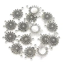 20 шт 15*8 мм винтажные четыре отверстия тибетские серебряные серьги разъемы для изготовление, поиск ювелирных изделий Diy браслет аксессуары