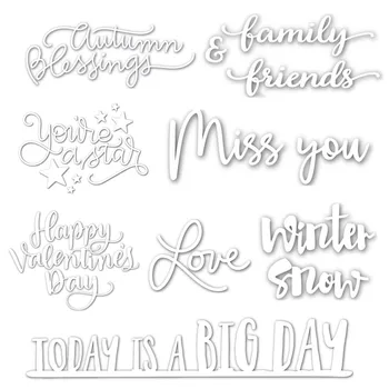 

29 Styles Common English Words Metal Cutting Dies Stencil for DIY Scrapbooking Paper Cards Making Decorative Crafts New 2018 Die