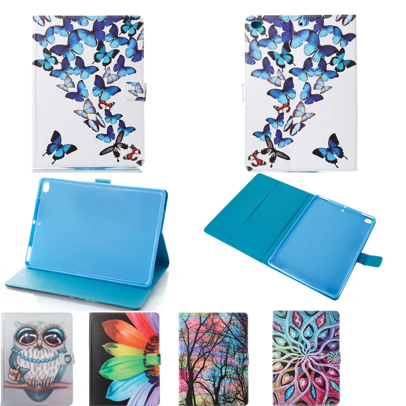 

For New iPad 2017 2018 A1822 A1893 cartoon owl butterfly PU leather Smart Cover Magnet wake up sleep Case for iPad 5 iPad 6 Air2