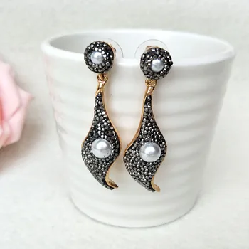 

5 Pairs Fashion earrings Paved Rhinestone Crystal pearl Charm Dangle earrings Jewelry for women ER447