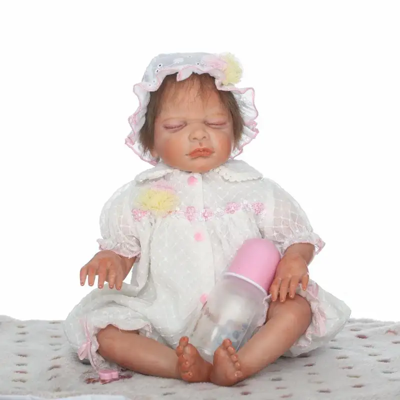 Reborn Dolls 50cm White Dress Nicery Reborn Baby Doll Soft Half Silicone Girl Boy Toy in Woodland Resort Com Reborn Dolls 50cm White Dress Nicery Reborn Baby Doll Soft Half Silicone Girl Boy Toy in Woodland Resort Com