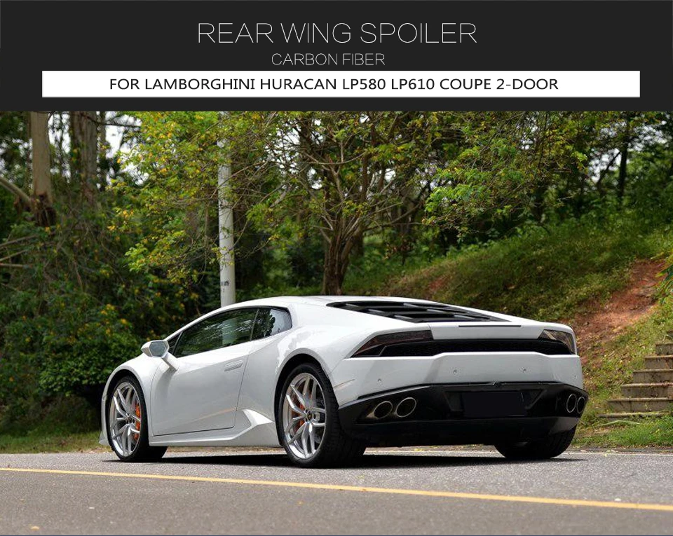 Для Lamborghini Huracan карбоновый спойлер заднего крыла LP580 LP610 купе 2-двери- автомобильные аксессуары