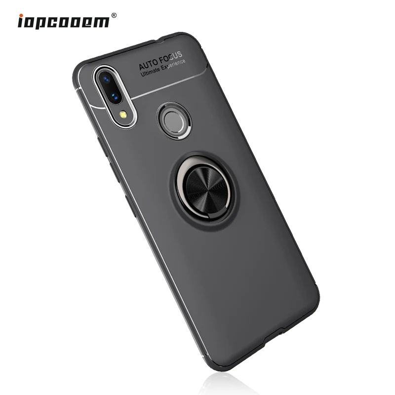 

Phone Case For Huawei Nova 3i Case Rotating Finger Ring Holder Matte Soft Silicone Back Cover For Huawei P Smart Plus Coque